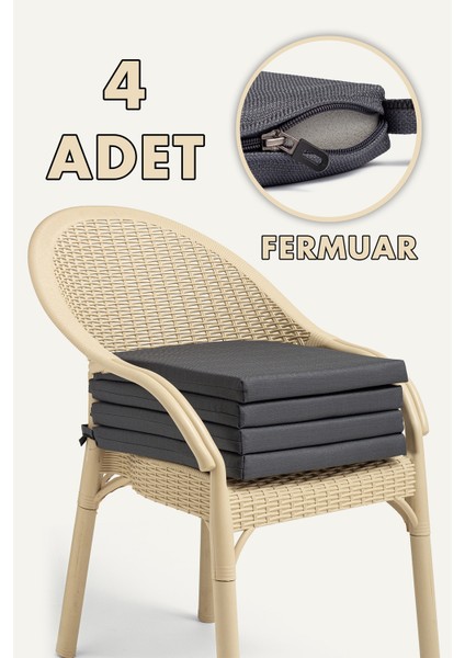 Su Geçirmez Sandalye Minderi Fermuarlı Bağcıklı 22 Dns Sünger fiyatları