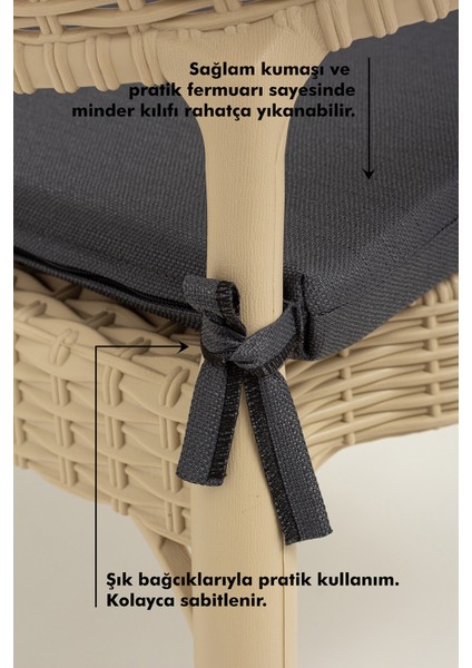 Su Geçirmez Sandalye Minderi Fermuarlı Bağcıklı 22 Dns Sünger fırsatları