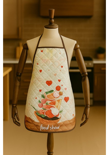 Kapitoneli Sıvı Geçirmez Leke Tutmaz Mutfak Önlüğü Dijital Baskılı Önlük Aşçı