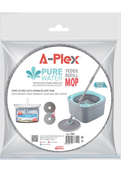 A-Plex Pure Water Yedek Mop 4 Adet