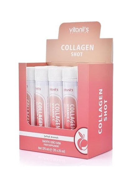 Vitanils Kollajen Shot Şeftali Aromali - 25MLX15