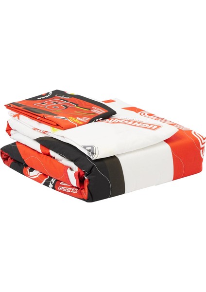 Full Speed Lisanslı Karakter Baskılı Dış KUMAŞ:%100 Pamuk, Iç Dolgu: Elyaf Set, Kırmızı, Tek Kişilik