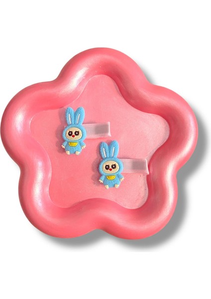 Labubu Figürlü Tüy Detaylı Karışık Renk Çiftli Çocuk Pens Toka