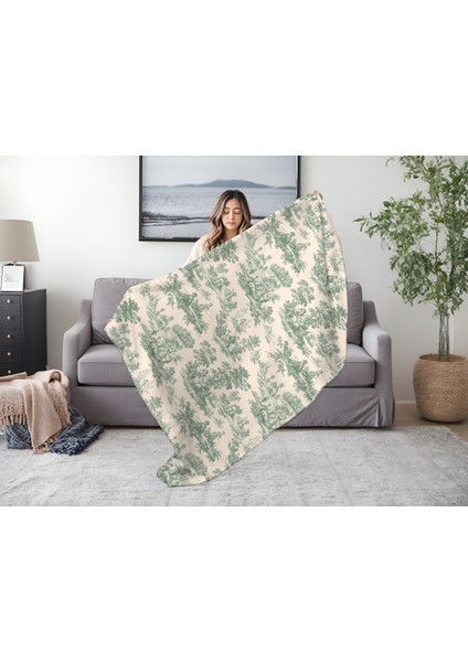 Winterfell Yün Kadife Ekose Çift Taraflı Tv Battaniyesi Green Forrest 140X190 fiyatları