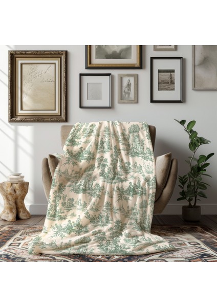 Winterfell Yün Kadife Ekose Çift Taraflı Tv Battaniyesi Green Forrest 140X190 modelleri