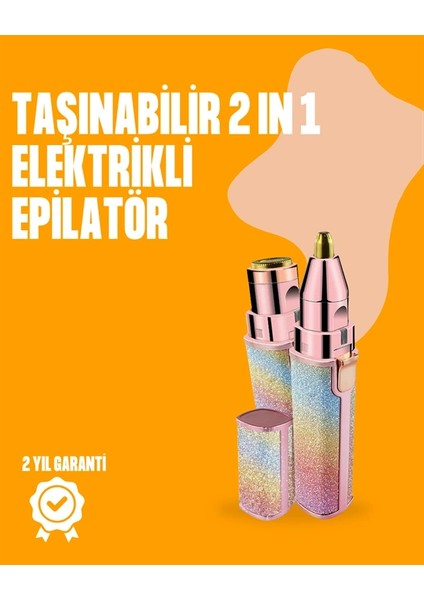 Mini USB Şarjlı Elektrikli Epilatör – Kaş ve Yüz Tüy Temizliği Için 2'si 1 Arada