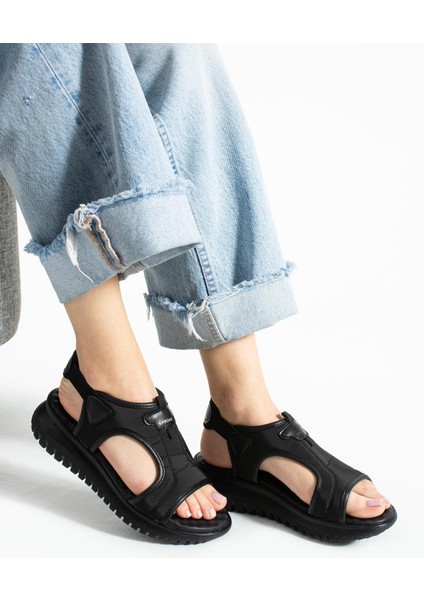 Paraşüt Kumaş Lastikli Kadın Sandalet modelleri