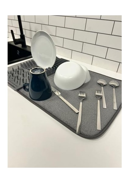 Mutfak Tezgah Mikrofiber Su Emici Bulaşıklık Matlı Bulaşık Dizme ve Kurutma Matı fiyatları