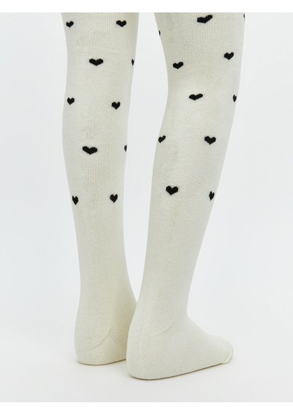 Yeni Sezon Kalp Desenli Kız Çocuk Külotlu Çorap