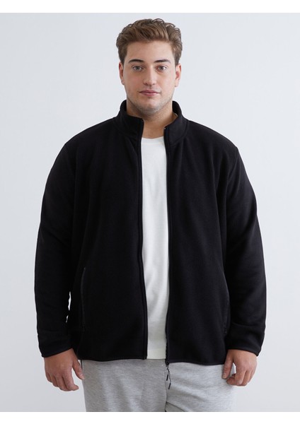 Yeni Sezon Standart Kalıp Dik Yaka Polar Erkek Fermuarlı Sweatshirt