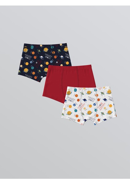 Yeni Sezon Baskılı Erkek Çocuk Boxer 3'lü