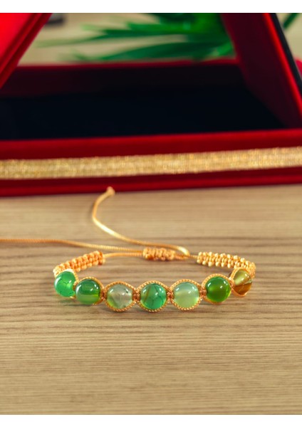 Makrome Bileklik El Yapımı Doğaltaş Makrome Örme Bileklik Akik Taşı, Lapis Taşı, Hematit Taşı