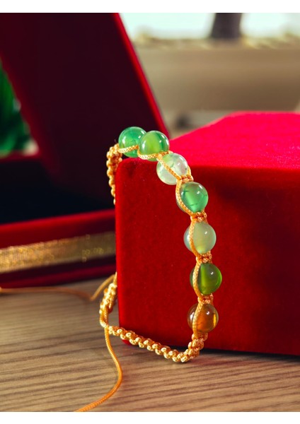 Makrome Bileklik El Yapımı Doğaltaş Makrome Örme Bileklik Akik Taşı, Lapis Taşı, Hematit Taşı