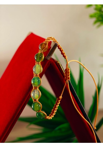 Makrome Bileklik El Yapımı Doğaltaş Makrome Örme Bileklik Akik Taşı, Lapis Taşı, Hematit Taşı