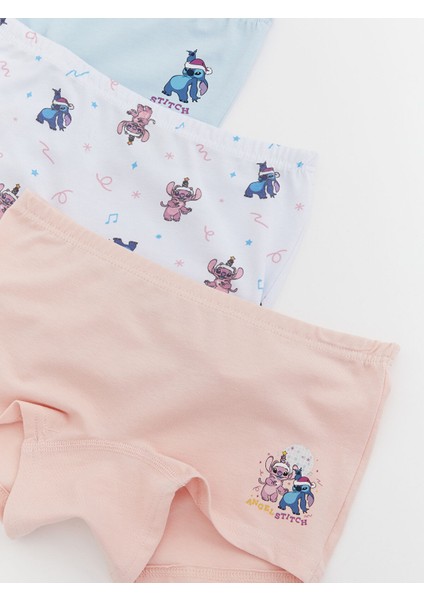 Yeni Sezon Stitch ve Angel Baskılı Kız Çocuk Boxer 3'lü modelleri