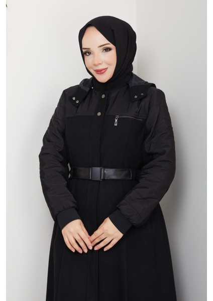 Kışlık Kaşe Kadın Siyah Manto Genç Spor Büyük Beden 58003 fiyatları