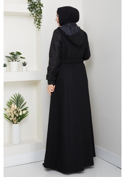 Kışlık Kaşe Kadın Siyah Manto Genç Spor Büyük Beden 58003 indirimleri