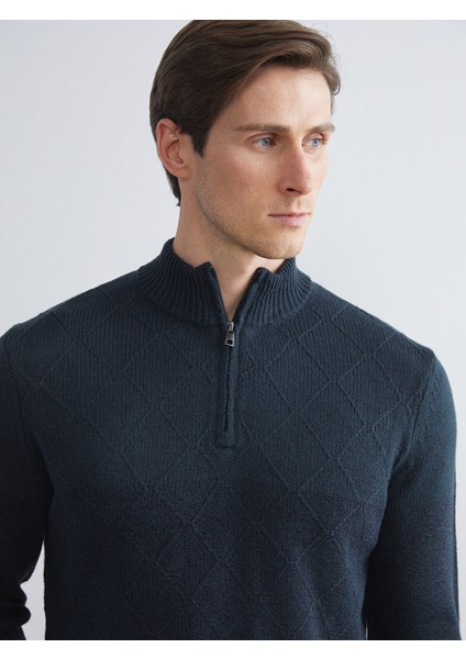 Yeni Sezon Dik Yaka Uzun Kollu Erkek Triko Kazak