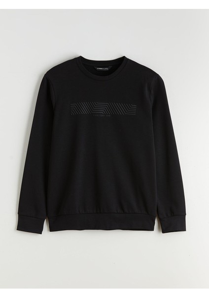 Yeni Sezon Bisiklet Yaka Baskılı Erkek Kalın Sweatshirt indirimleri