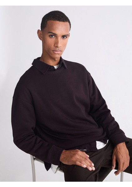 Yeni Sezon Bisiklet Yaka Erkek Kalın Sweatshirt