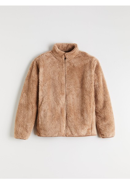 Yeni Sezon Dik Yaka Pelüş Kız Çocuk Fermuarlı Hırka fırsatları