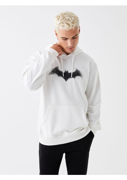 Yeni Sezon Uzun Kollu Batman Baskılı Erkek Hoodie
