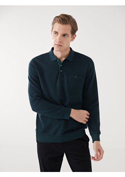 Yeni Sezon Polo Yaka Uzun Kollu Erkek Sweatshirt