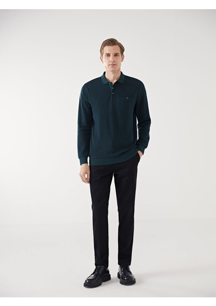 Yeni Sezon Polo Yaka Uzun Kollu Erkek Sweatshirt fırsatları