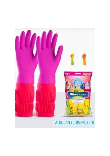 Atigilan Uzun Konç Bulaşık Eldiveni Su Geçirmez L Beden