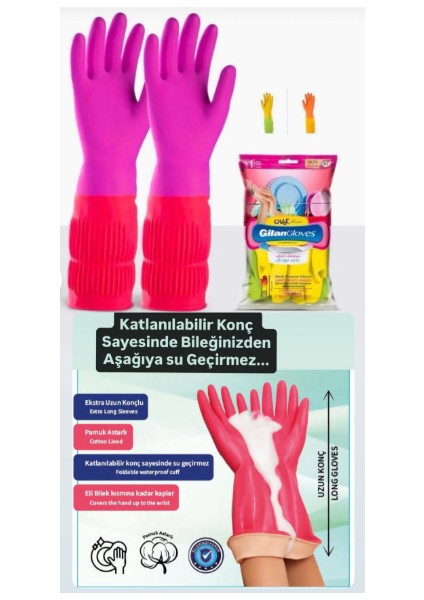 Atigilan Uzun Konç Bulaşık Eldiveni Su Geçirmez L Beden fiyatları