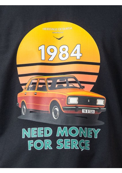 Unisex Erkek/kadın Oversize Bisiklet Yaka %100 Pamuk Serçe Baskılı T-Shirt indirimleri