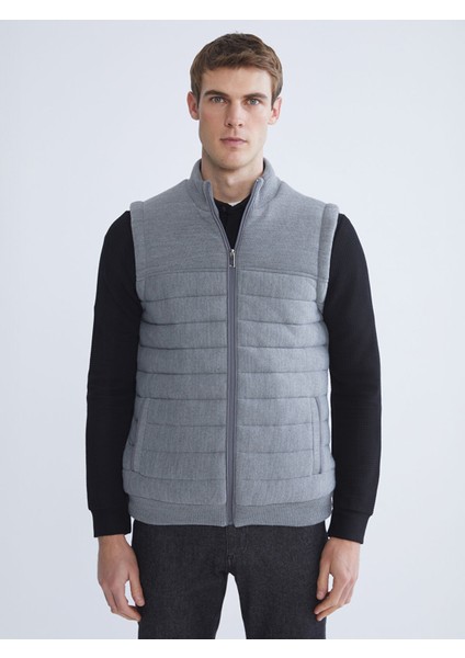 Yeni Sezon Standart Kalıp Dik Yaka Erkek Triko Yelek