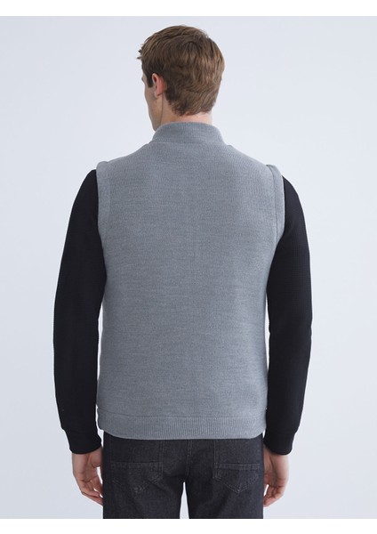 Yeni Sezon Standart Kalıp Dik Yaka Erkek Triko Yelek indirimleri