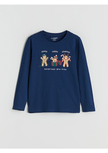 Yeni Sezon Bisiklet Yaka Yılbaşı Temalı Erkek Çocuk Pijama Takımı fiyatları