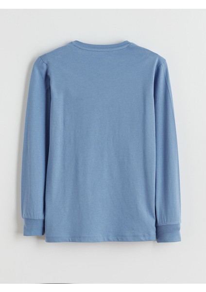 Yeni Sezon Bisiklet Yaka Baskılı Erkek Çocuk Pijama Takımı modelleri