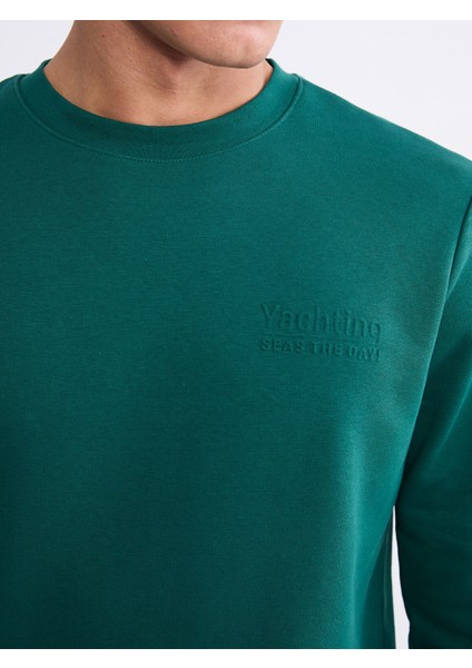 Yeni Sezon Bisiklet Yaka Baskılı Erkek Sweatshirt modelleri