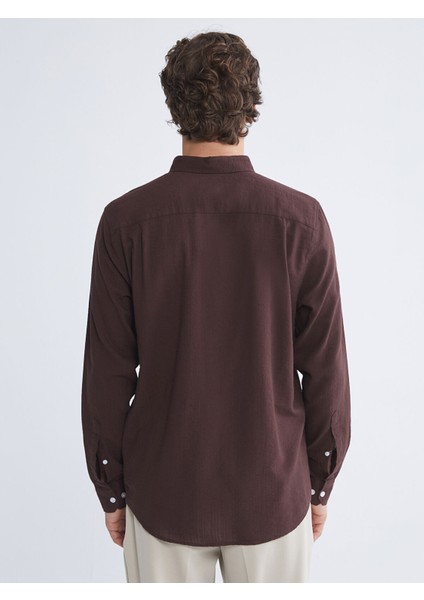 Yeni Sezon Regular Fit Uzun Kollu Erkek Dokulu Gömlek fırsatları