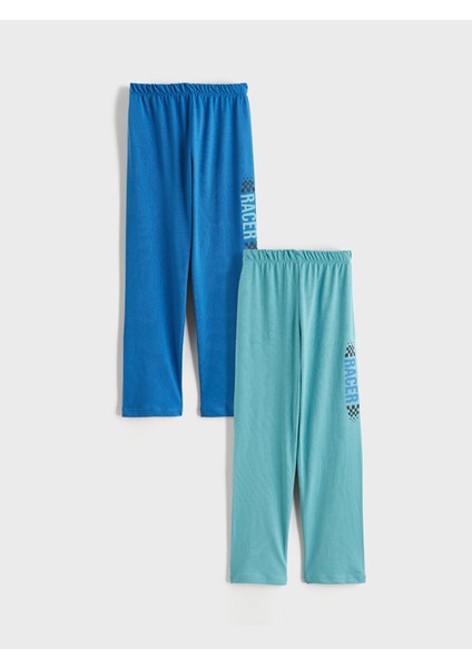 Yeni Sezon Beli Lastikli Erkek Çocuk Pijama Alt 2'li