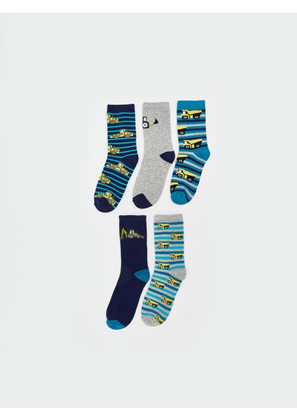 Yeni Sezon Desenli Erkek Çocuk Soket Çorap 5'li