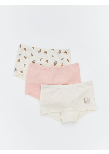 Yeni Sezon Baskılı Kız Çocuk Boxer 3'lü