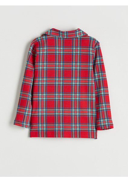 Yeni Sezon Gömlek Yaka Ekose Erkek Çocuk Pijama Takımı modelleri