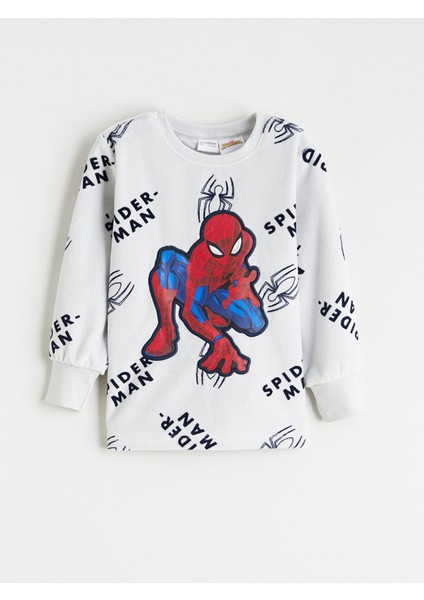 Yeni Sezon Bisiklet Yaka Spider-Man Nakışlı Kadife Erkek Çocuk Pijama Takımı fiyatları