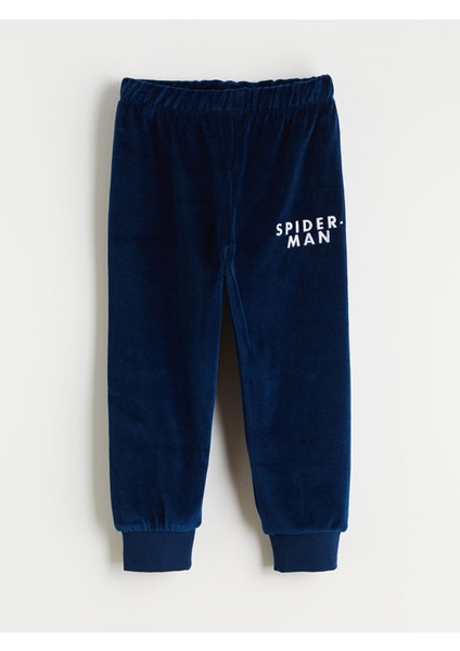 Yeni Sezon Bisiklet Yaka Spider-Man Nakışlı Kadife Erkek Çocuk Pijama Takımı fırsatları