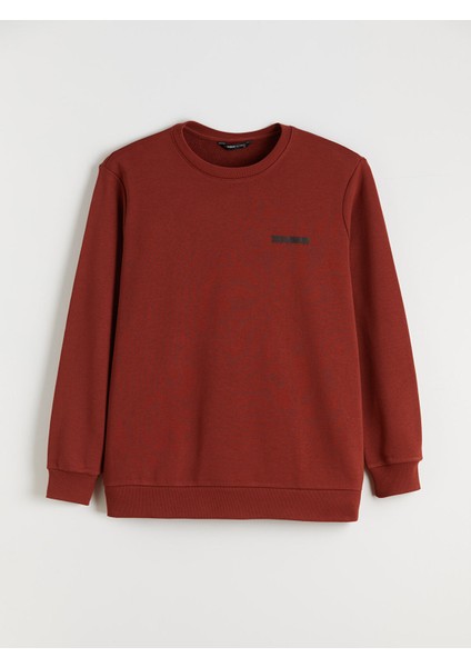 Yeni Sezon Bisiklet Yaka Baskılı Erkek Sweatshirt indirimleri