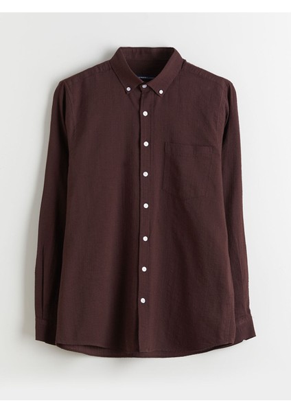 Yeni Sezon Regular Fit Uzun Kollu Erkek Dokulu Gömlek indirimleri