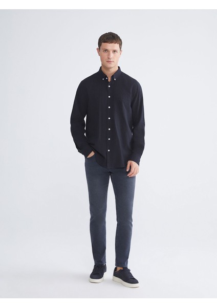 Yeni Sezon Regular Fit Uzun Kollu Erkek Dokulu Gömlek fiyatları