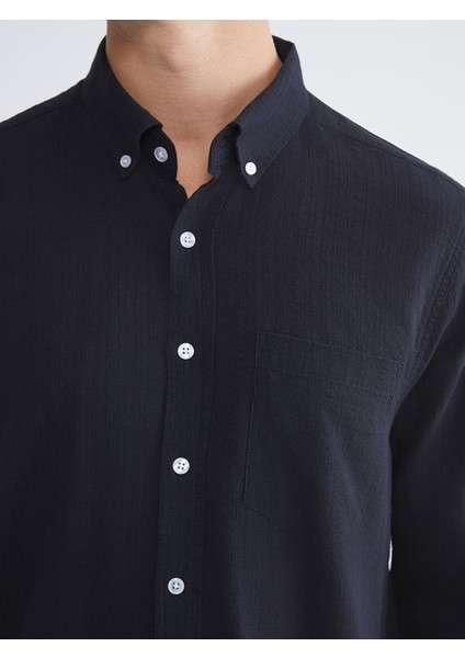 Yeni Sezon Regular Fit Uzun Kollu Erkek Dokulu Gömlek modelleri