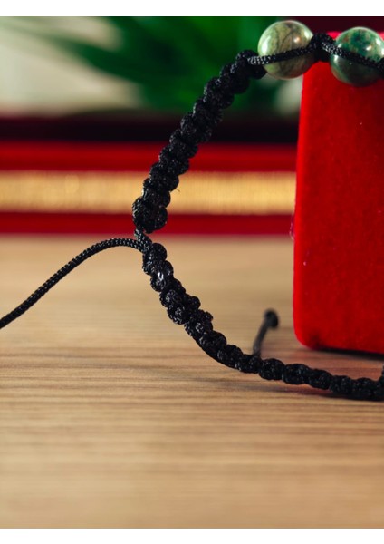 Makrome Bileklik El Yapımı Doğaltaş Makrome Örme Bileklik Akik Taşı, Lapis Taşı, Hematit Taşı