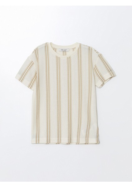 Yeni Sezon Bisiklet Yaka Çizgili Kısa Kollu Erkek Çocuk Tişört
