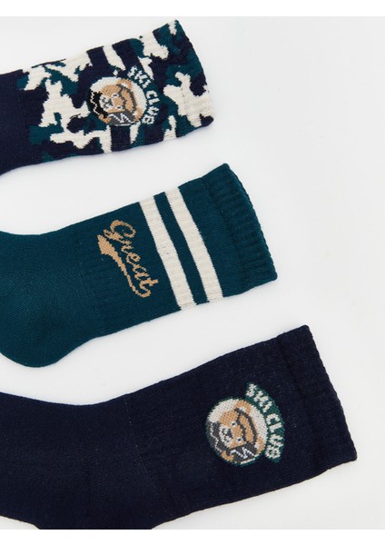 Yeni Sezon Desenli Erkek Çocuk Soket Çorap 3'lü fiyatları